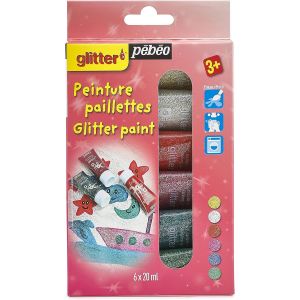 Kit D&eacute;couverte Peinture Paillettes 6 Tubes De 20 Ml Assorties - Neuf