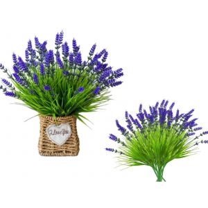 Lot de 10 fleurs de lavande artificielles pour la d&eacute;coration de la maison et du jardin - Neuf