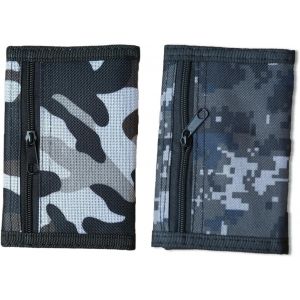 Portefeuille De Camouflage Portefeuille Mince En Toile Porte Portefeuille De Sport Zippé Portafoglio In Tela Pliable Portefeuille Porte-Monnaie Portefeuille De Sport Mini Porte Monnaie Homme 2 Pièces - Neuf