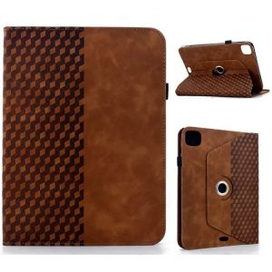 Housse En Cuir Intelligente Rotative Pour Ipad Air 11 (2024/2025) - Motif Rhombus - Brun - Neuf