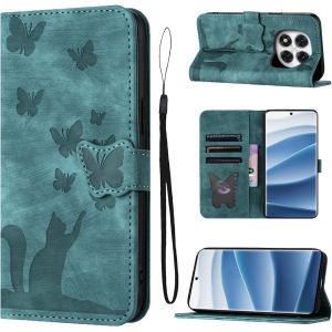 KAL-Housse Protection Pour Redmi Note 14 Pro/Pro+ 5G Pouces Mat&eacute;riau En Cuir Pu Coque Note 14 Pro/Pro+ 5G Avec Fentes Pour Cartes Housse Note 14 Pro/Pro+ 5G Vert - Neuf