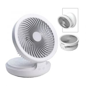 Ventilateur de table USB portable et pliable avec crochet pour fixation murale et utilisation sur bureau - Neuf