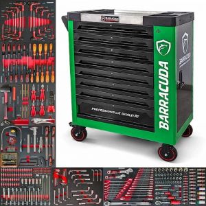Servante d'atelier - BARRACUDA TOOLS Rock PRO+ - 8 tiroirs 336 outils - Vert - Neuf
