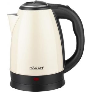 Bouilloire Electrique Compacte Inox,Design Elegant,Base 360°,Capacité 1,8L,Puissance 1500W,Base 360 °,Filtre amovible et lavable,HA5525- Crème - Neuf