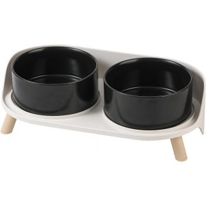Cmws-Gamelle Surelevee Pour Chien Ceramique - Gamelle Chien Surélevée Avec Support - Bol Chien Chat Anti Eclaboussure - Gamelles Nourriture Et Eau Pour Petits Et Moyens Chiens Et Grands Chats - 2 X 8 - Neuf
