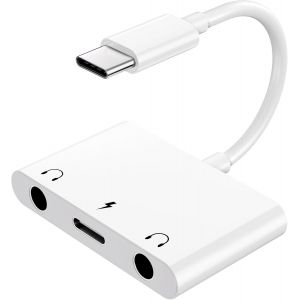 LORANKA-Adaptateur USB C Jack, 3 en 1 Adaptateur Prise Jack USB C et Chargeur Rapide PD 60W, pour iPhone 16//15/16 Pro Max, Galaxy, Huawei P50/Mate Pixel, Pad - Neuf