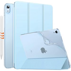 LORANKA-Coque pour iPad Air 11 Pouces 7e/6e G&eacute;n&eacute;ration M3/M2 2025/2024, iPad Air 5e/4e G&eacute;n 10,9"" 2022/2020, Coque Arri&egrave;re Translucide Givr&eacute;e TPU, Auto R&eacute;veil/Sommeil, Bleu Ciel - Neuf
