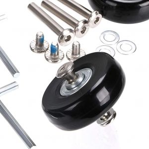 Roulettes De Rechange Pour Valise À Roulettes, 2 Pièces De 45 Mm, Kit De Réparation De Roulements Pivotants En Caoutchouc Et Métal, Noires - Neuf