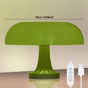Lampe De Table Champignon Minimaliste Moderne Chambre Lampe De Chevet Design Danois Orange Lampe De Table Décorative-Usb Plug-Green Usb Plug 25cm - Neuf