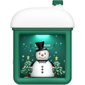 Veilleuse de Noël, Lampe de Chevet Maison de Neige avec Poupée Magnétique Père Noël USB Lampe de Nuit de Noël en Silicone Décoration Christmas Lampe de Bureau Montable sur le Mur Cadeaux Noël - Neuf