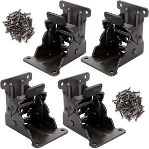 4Pcs Charni&egrave;res Autobloquantes, charni&egrave;res de pieds de meubles pliables &agrave; 90 degr&eacute;s, Pieds de table pliables, charni&egrave;res pliantes, pour Table, Lit et Mobilier &agrave; M&eacute;canisme - Neuf