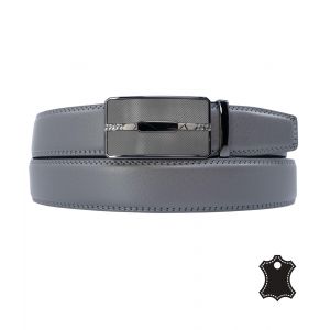 Ceinture Chic En Cuir Gris Pour Hommes - Ajustable Et Moderne - Neuf