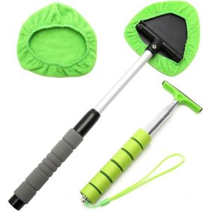 MEVRONISSHOP-Brosse de Nettoyage pour Pare-brise Int&eacute;rieur de Voiture et Raclette Telescopique pour R&eacute;troviseurs, Nettoyant pour Pare-Brise, Outil de Nettoyage Int&eacute;rieur de Voiture pour Maison et Ext - Neuf