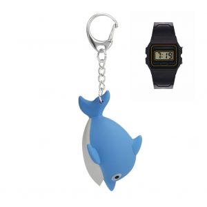 Porte-Cles Avec Pendentif Poisson Lumineux A Led Et Montre Pour Enfants - Neuf