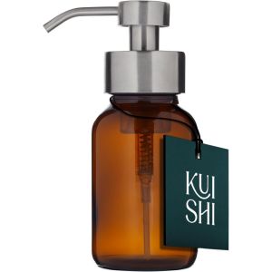KAL-Distributeur De Savon Liquide Moussant En Verre Ambré Avec Pompe En Argent, Bouteille De Savon Recyclé De 250 Ml, Récipient En Verre Ambré Anti-Uv, Pompe En Argent Sans Bpa - Neuf