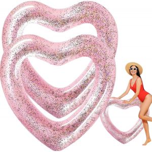 Cap-Bouée De Natation Gonflable En Forme De C?ur, Anneau De Natation En Forme De Coeur Bague De Bain En Pvc, Pour Piscine, Plage, Fête - Neuf