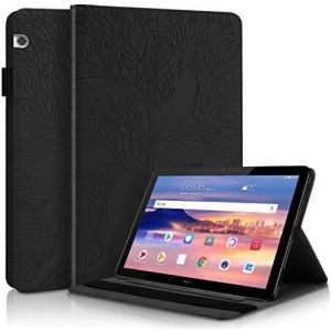 Coque Huawei Tablette T5 10 Housse Cuir Pu Flip Stand Portefeuille Tablette Etui Protection Avec Avec Porte-Stylo Fonction De Pour Huawei Mediapad T5 10.1 Pouces 2018 Noir - Neuf