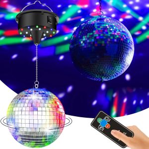 Boule Disco Avec 4 Lumières Colorées Et 18 Perles Led,Moteur Rotatif À 6 Tr/Min Alimenté Par Batterie,Boule Stroboscopique De 15,2 Cm Pour Fêtes Et Bars Pour Créer Des Effets De Lumière Disco - Neuf