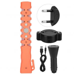 Baton de signalisation multifonctionnel, torche portable, feu d'avertissement d'urgence, alerte de securite 100-240 V, UE - Neuf