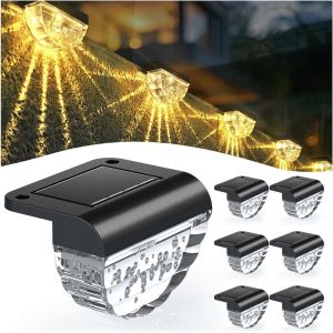 Lot De 6 Mini Lampes Solaires Pour Ext&eacute;rieur Et Jardin - Lampe Solaire &Eacute;tanche Pour La D&eacute;coration De Jardin - 6 Lampes Led Pour Terrasse, Jardin, Marches Et Escaliers - Couleur Chaude - Neuf