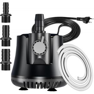 Pompe À Eau Submersible 25w 1500l/H Ultra Silencieuse Aquarium Pompe Mini Pour Étang Pompe De Fontaine Avec Interrupteur Réglable Et Câble De 1.5m, 2 Buses Pour Étangs, Hydroponie Et Fontaines - Neuf