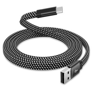 Câble USB-C Magnétique USB-A vers USB-C, 1 m, Câble de Charge Plat et Rapide, Compatible avec Samsung et Appareils USB-C pour Pad, Noir - Neuf