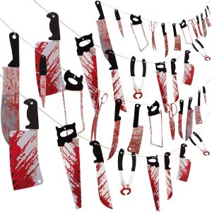 4 Jeux De Bloody Guirlande Bannières - Halloween De Zombie Vampire Décorations De Fête Des Fournitures - Neuf