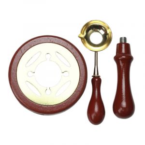 Ensemble De Tampons De Sceau De Cire,Four &Agrave; Laque,Po&ecirc;le &Agrave; Bois Massif,Fournitures De Sceau De Peinture Au Feu,Cuill&egrave;re &Agrave; Cire,Pot De Fusion De Cire Artisanal,3 Pi&egrave;ces - Type A4 - Neuf