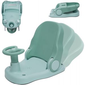 Siege De Bain Pour Bebe De 6 &Agrave; 24 Mois, Chaise De Bain Avec Dossier R&eacute;glable Et 4 Ventouses, Siege De Bain Pliable Antid&eacute;rapant, Siege Baignoire Bebe, Ergonomique Si&egrave;ge De Douche Pour B&eacute;b&eacute; - Neuf