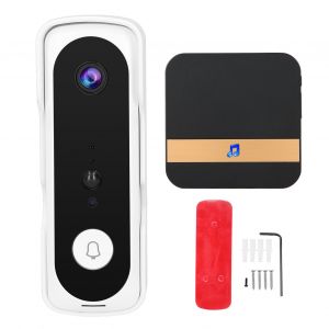Sonnette sans fil Wi-Fi, vision nocturne, audio bidirectionnel, moniteur mobile, stockage cloud, pour la securite domestique TUYA (100-240 V) (prise britannique blanche) - Neuf