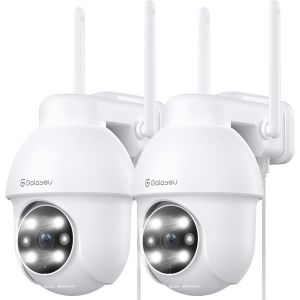 2K Ptz Outdoor Wifi Surveillance Camera, 360° Waterproof Outdoor Surveillance Camera, Color Night Vision, Smart Tracking, Instant Alert, Alexa Y4 2P - Neuf