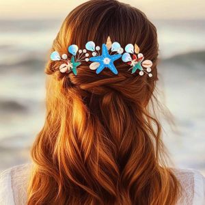 Kal-&Eacute;pingles &Agrave; Cheveux De Mari&eacute;e Avec Coquillages De Plage, &Eacute;toiles De Mer, Accessoires De Cheveux Pour Mari&eacute;e, F&ecirc;te Sur La Mer Et Costumes Pour Femmes - Neuf