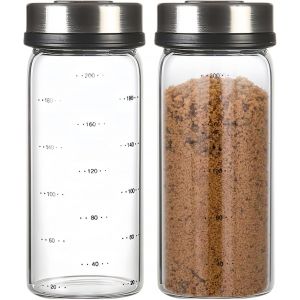Lot De 2 Pots À Épices De 200 Ml Avec 3 Types De Trous D'épices,Organisateur D'épices,Boîte À Épices,Étagère À Épices Pour Cuisine,Salle À Manger,Barbecue En Plein Air - Neuf