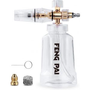 Canon a Mousse Professionnel pour Laveuse a Pression avec Connecteur Rapide et Bouteille 1L, Accessoire de Lavage Auto pour Nettoyeur Haute Pression (4000 PSI) - Neuf