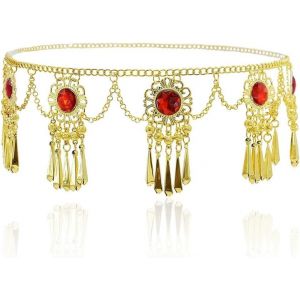 Chaînes De Taille,Chaîne De Danse Orientale À La Taille, Style Bohème, Chaîne En Métal, Diamant Floral, Pompon, Accessoire Pour La Taille (105cm) - Neuf