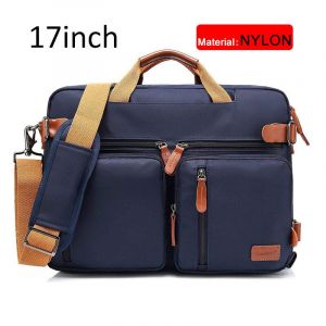 Mallette Convertible de 17 pouces pour hommes,sac à main d'affaires,sacoche pour ordinateur portable,sacs de voyage multifonctionnels pour hommes de grande taille - Blue nylon 17 inch - Neuf
