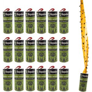 KALANKA-® Rubans Attrape Mouches [Made in UE], Papier Tue Mouche Interieur, Rouleau adhesif Mouche Collant, Piege Maison Forme serpentin, Produit à Base de Colle, Alternative aux tapettes - Neuf
