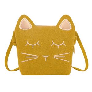 Sac à main à bandoulière pour petite fille, mini sac princesse, sac messager à bandoulière pour chat, jaune - Neuf
