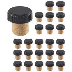 24 Pièces Bouchons De Liège Bouchons De Liège Bouchons De Dégustation Bouchons De Vin En Forme De T Avec Bouchon De Bouteille De Vin En Bois Sur Le Dessus - Neuf