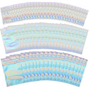 Lot De 120 Sacs En Mylar-3 Tailles-Sachets Baggys-En Plastique Refermables-Pour L'emballage De Confiseries,Bijoux Et Biscuits (Argenté) - Neuf
