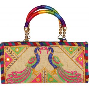 SJZG-Rajasthani Brodé À La Main Pochette Femme Sac De Soirée Mini Clutches Femme Sac À Bandoulière Petite Sac De Dames Pour Ceremonie Fête De Mariage Et Cadeaux - Neuf