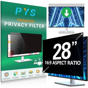 Écran De Confidentialité 28" Pour Écran D'Ordinateur 16:9 - Filtre D'Écran Facile À Enlever - Anti-Reflet Et Lumière Bleue - Film De Protection Anti-Rayures Pour La Sécurité Des Données - Neuf