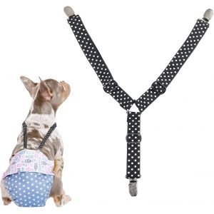 Kalanka-Culotte Menstruelle Pour Chien Avec Bretelles Harnais R&eacute;glables Et Bandes Ventrales - 3 Clips - Neuf