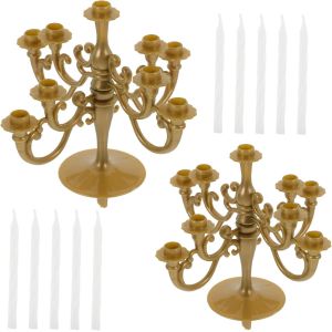 Kalanka-Lot De 2 Bougeoirs Vintage Pour Gâteau De Mariage, Décoration De Fête, Bougeoirs, Décoration De Cupcake, Décoration De Gâteau De Mariage - Neuf
