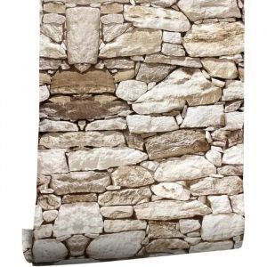 Papier Peint Auto-adh&eacute;sif Effet Brique Pierre - 45cm x 600cm - Imperm&eacute;able - Facile &agrave; Installer - Neuf