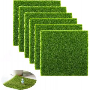 Mevronisshop-Herbe De Mousse Miniature,6 Pcs 15x15 Cm Gazon Artificiel De Jardin Tapis Pelouse De Jardin Miniature Faux Gazon Exterieur R&eacute;aliste Herbe Artificiel Pour Terrasse,D&eacute;coration Micro Paysag - Neuf
