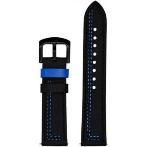 Eryi-Bracelet En Cuir | Bracelet Cuir Bleu Noir 22 Mm Pour Homme - Taille Standard Réglable Jusqu'à 22 Cm - Neuf