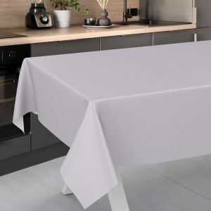 Nappe en toile cirée,lavable,pour table de jardin,extérieur et intérieur,bord coupé,grise,160 x 100 cm - Neuf
