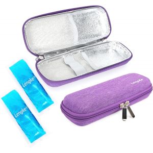 KALANKA-Trousse Isotherme Insuline -Trousse à Insuline pour Stylo d'insuline, Seringues, Aiguilles et d'autres Accessoires Medicaux pour Diabétique avec 2 Packs de Glace.(Violet) - Neuf