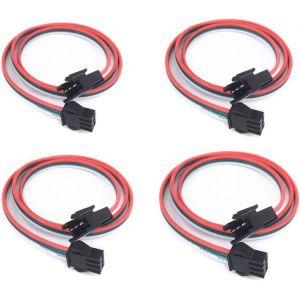 Cuiv-Lot De 4 Câbles De Connexion Led 3 Broches Jst Sm Mâle Et Femelle 0,5 M Pour Ws2812b Ws2811 Sk6812 Symphony Led Avec Connecteurs Sm 3p - Neuf